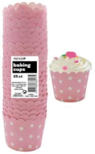 Baking Cups - Light Pink Stars - Click Image to Close